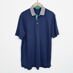 Ralph Lauren‎ Polo Golf Shirt Mens L Blue Collared Performance Polo Pima Cotton